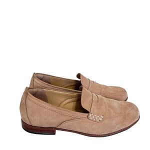 Adelante Shoe Co Suede Womens Penny Loafers Size 9.5D Camel Tan Leather Slip On